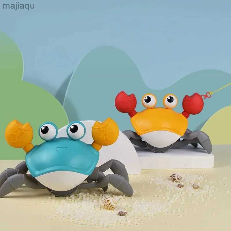Electric/RC Animals Dancing Crab Baby Crawling Interactive Escape Crab Walking Dance and Music Automatyczne przeszkody unikanie Electronic Toysl2404