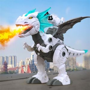 Elektrische RC Dieren DIY Demontage Elektrische Mechanische Spray Dinosaurus Met Geluid Licht Multifunctioneel Projecteerbaar Assemblage Model Speelgoed 230711