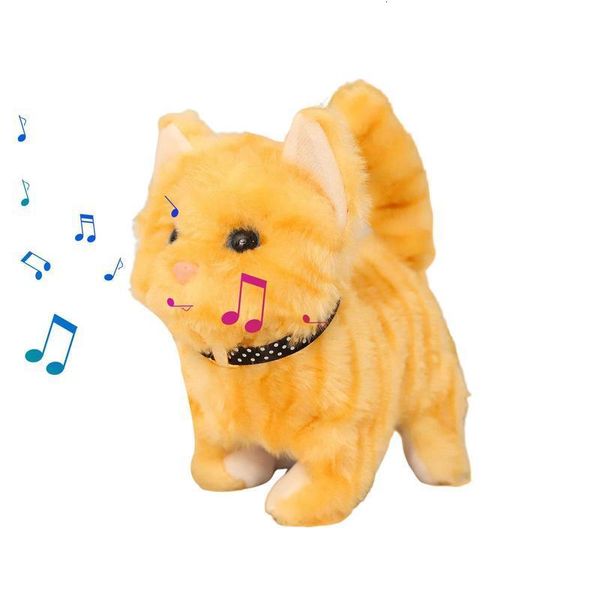 Eléctrico / RC Animales Gato eléctrico Juguete de peluche Caminar Ladrando Lindo perro mascota con control de batería Regalo de cumpleaños para niño niña Kawaii Juguetes electrónicos de peluche 230512