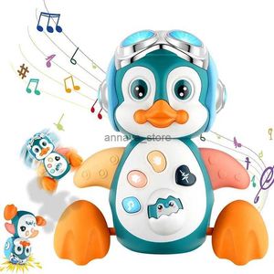 Electric/RC Animals Electric Penguin Musical Toy for Baby Electronic Pets Can Crawling Dancing With Lighting Music Swing Robot Educational Game Toys1L23116