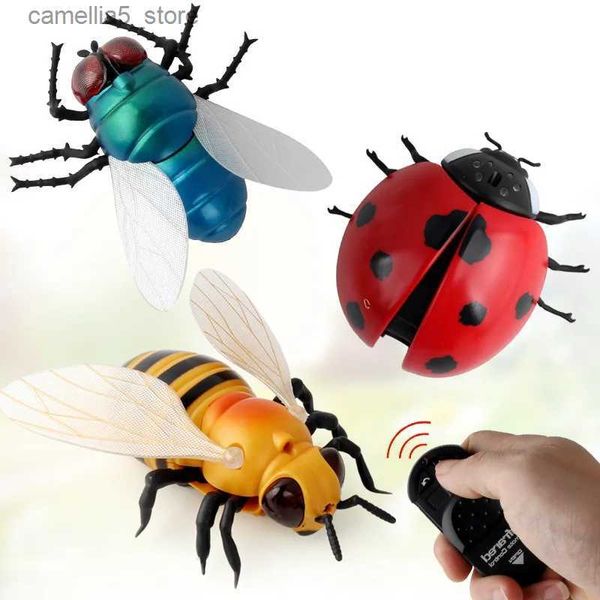 Animaux électriques/RC Simulation électrique mouche coccinelle abeille crabe télécommande jouet déplacer blague blague effrayant truc Bugs RC Animal enfants Halloween cadeau Q231114