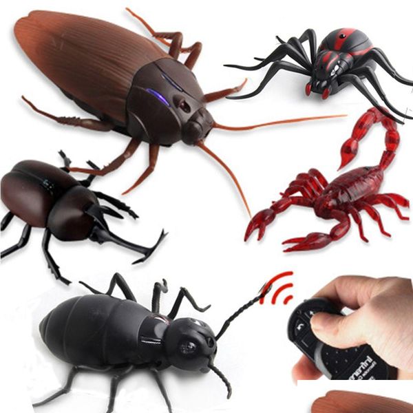 Electric/Rc Animals Electricrc Animals Control remoto por infrarrojos Cucaracha Simulación Animal Py Spider Bug Broma Diversión Rc Niños Juguete Regalo Alto Dh9Kx