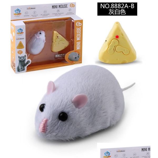 Animaux électriques / Rc Simulation électrique infrarouge blagues électriques blagues télécommande modèle de souris Rc sur radio pour jouets pour chats enfants Drop Dhvsr