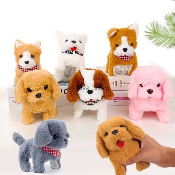 Electric/RC Animals Juguete electrónico para perros que camina, perro interactivo, muñeco de peluche, juguetes, vibración, movimiento automático, regalo eléctrico para cachorros para bebés y niñosL23116