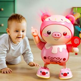 Electric/RC Dieren Elektronisch huisdieren Varken Dancing speelgoed met swinglight Music Cute Pig Cartoon Animal Baby Toys For Birthday Year Xmas Gifts 230225