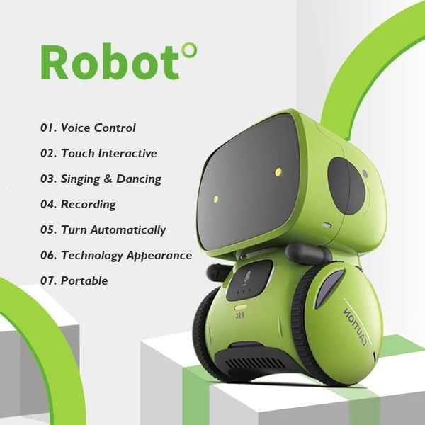 Robot électrique/RC Animaux Emo Robots intelligents Danse Capteur de commande vocale Chanter Danser Répéter Robot Jouet pour enfants garçons et filles Talkking Robots 230808