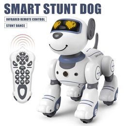 Animaux électriques / RC Animaux drôles RC robot Mog de chien Stunt de chienne de chien Commande de musique de sens tactile Programmable chien robot chien pour enfants Toys T240422
