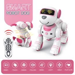 Electric/RC Dieren grappig RC Robot elektronische hondenstunthond stemcommando programmeerbaar touch-sense muzieklied robot honden speelgoed voor meisjes kinderen 230420