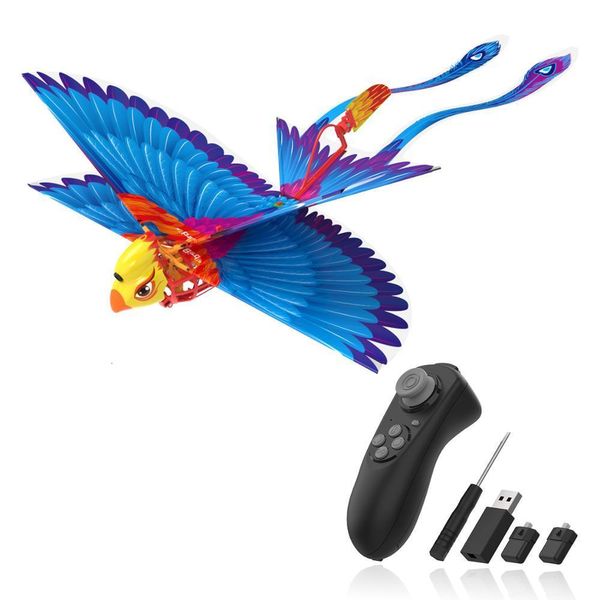 Eléctrico RC Animales Go Bird Control remoto Juguete volador Mini RC Helicóptero Drone Tech Toys Smart Bionic Alas batientes Pájaros para niños Adultos 221122