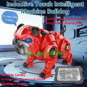 Animaux électriques/RC tactile inductif télécommande intelligente bouledogue Machine jouets programmation intelligente interagir membres flexibles démontrer chiens RC Q231114