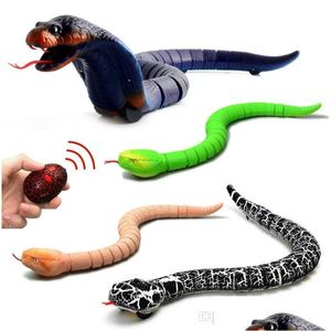 Animaux électriques / RC Infrarouge télécarrière Snake simule faux rc rc animal trick ne nouveauté shocke blagues farcs toys kids drop drop délivre dh1lm