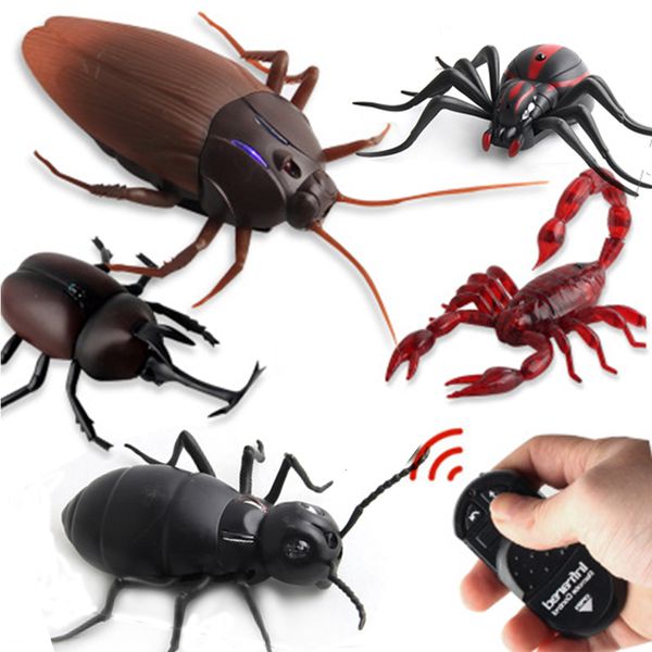 Eléctrico / RC Animales Infrarrojo Control remoto Cucaracha Simulación Animal Creepy Spider Bug Broma Diversión RC Niños Juguete de regalo Alta calidad Drop 230525