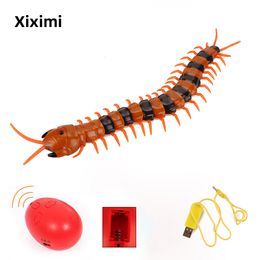 Elektrische RC -dieren Infrarood USB Remote Control Centipede Electric Toys Childrens Halloween Sieraden Props 230818