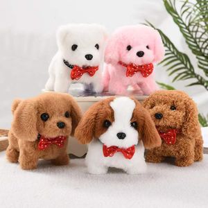 Elektrisch/RC Dieren Intelligent Elektrisch pluche speelgoed Walking Barking Dog Teddy Corgi Dog Konijnenstaart Wagging Toet Toys Toys voor kinderen Interessant 230414