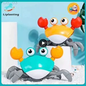 Jouet de crabe interactif d'animaux électriques/RC pour bébé Crling Creative Techno Escape jouets électroniques Animal Pet Runay Musical cadeaux pour tout-petits YQ240402