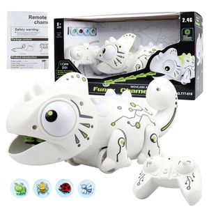 Electric RC Animals Kid RC Chameleon Pet Toys Walking Insects Capture Cool Light Music Elektrische afstandsbediening Geschenken voor jongens Girl 221122