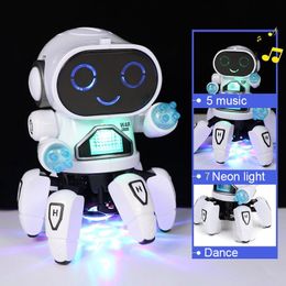 Électrique/RC Animaux Enfants Danse Robots Musique LED 6 Griffes Pieuvre Robot Cadeau D'anniversaire Jouets Pour Enfants Éducation Précoce Bébé Jouet Garçons Filles 230808