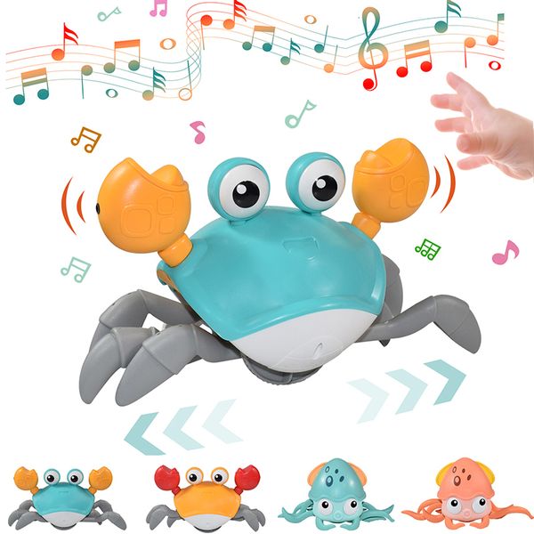 Animaux électriques/RC enfants induction évasion crabe poulpe jouet rampant bébé animaux électroniques jouets musicaux éducatif enfant en bas âge jouet en mouvement cadeau de noël 230307