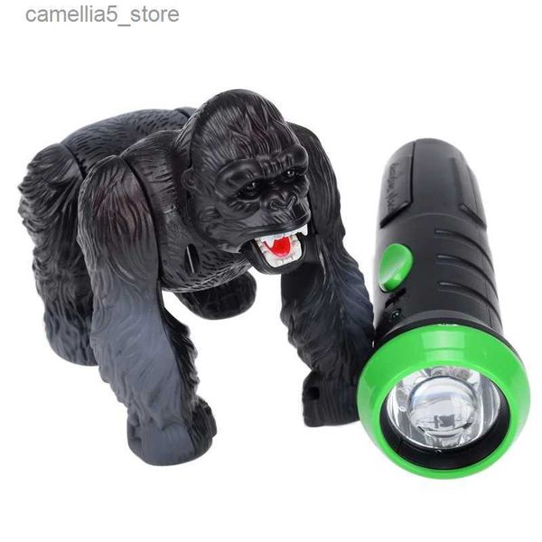 Eléctrico / RC Animales Iluminación Infrarrojos RC Gorilla Simulador Control remoto Animal Juguete eléctrico con sonido Divertido Aterrador Navidad Niños Regalo Nuevo Q231114