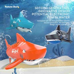 Animaux électriques/RC LSRC B1 Mini RC Shark Télécommande électrique étanche Requins mignons Animaux Robots Automatique sur l'eau Jouets drôles pour enfants Q231114