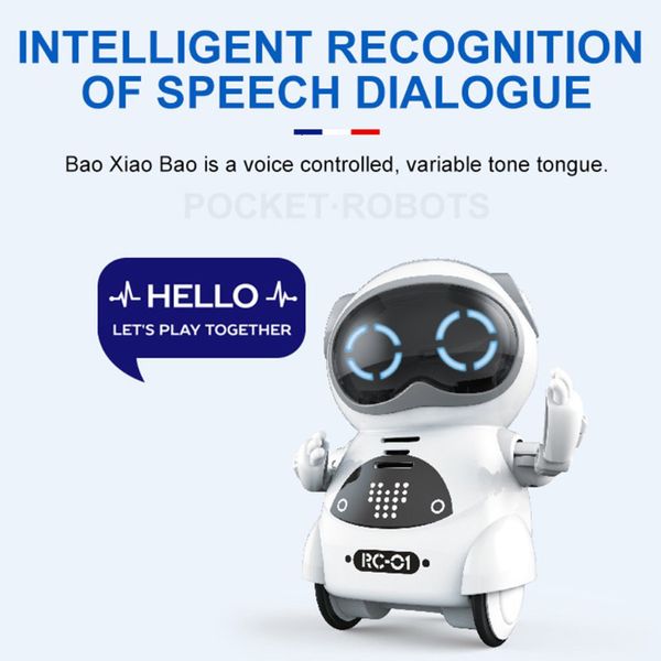 Électrique/RC Animaux Mini Pocket RC Robot Parler Interactif Dialogue Chanter Danser Raconter Histoire Reconnaissance Vocale Enregistrement RC Robot Enfants Jouets Cadeau 230808