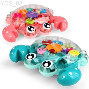 Électrique/RC Animaux Nouveau Électrique Transparent Gear Crabe Robot LED Musique Marche Éducatif Drôle Jouet Interactif Cadeau D'anniversaire Cadeau De Noël YQ240402