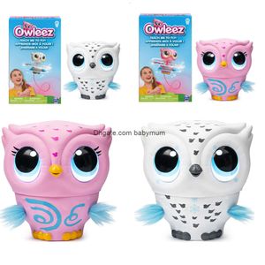 Electric RC Animals Owleez Flying Baby Owl Juguetes interactivos con luces y sonidos de amplificador Vuelo electrónico de inducción de mascotas para niños Niñas Regalos 230608