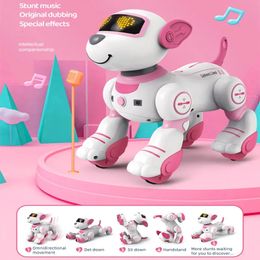 Animaux RC électriques RC Robot électronique chien cascadeur marche danse jouet Intelligent tactile télécommande électrique animal de compagnie pour jouets pour enfants 231205