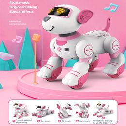 Eléctrico RC Animales RC Robot Perro Electrónico Truco Caminar Bailando Juguete Inteligente Táctil Control Remoto Mascota Eléctrica para Juguetes para Niños 231118