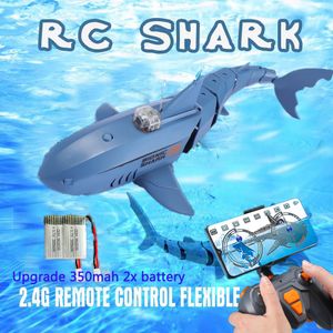 Électrique/RC Animaux RC Requin Baleine Pulvérisation Eau Jouet Télécommandé Bateau Navire Sous-Marin Robots 30W HD Jouet Animaux Piscine Jouets Enfants Garçons Enfants 230808