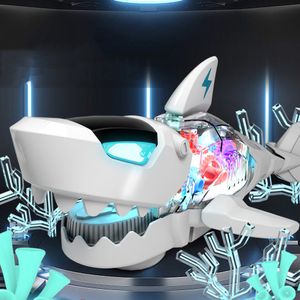 Eléctrico RC Animales RC Simulación Tiburón Juguete Coche Robots Tiburones eléctricos Engranaje transparente universal Música luminosa para niños Regalos para niños 230920