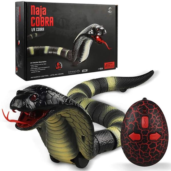 Eléctrico RC Animales RC Serpiente Realista Juguetes Receptor Infrarrojo Eléctrico Simulado Animal Cobra Viper Juguete Broma Truco Travesura para Niños Halloween 231207