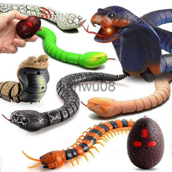 Animaux électriques / RC RC Snake Robots Jouets pour enfants Garçons Enfants Fille 5 6 7 8 ans Cadeau Télécommande Animaux Prank Simulation Électrique Cobra x0828