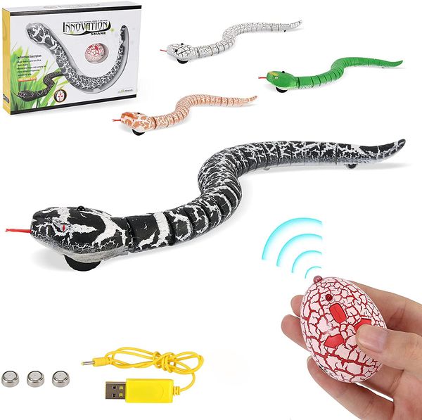 Électrique/RC Animaux Réaliste Télécommande Serpent RC Animal Effrayant Jouet Simulé Viper Trick Terrifier Méfait Jouets pour Halloween Enfants Cadeau 230808