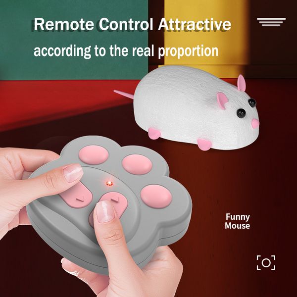 Électrique/RC Animaux Télécommande Souris Teasing Chat et Souris Combat Pet Jouet Simulation Flocage Électrique avec Lumière Électronique 230724