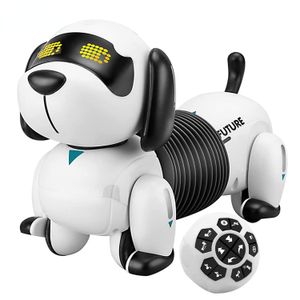 Électrique RC Animaux Télécommande Robot Chiot Chien RC Interactive Smart Électronique pour Enfants Chant Programmable Animaux avec Son 230801