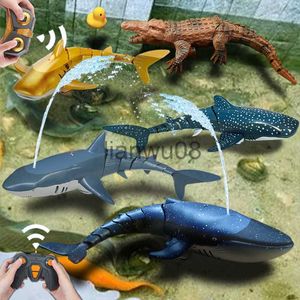 Eléctrico / RC Animales Control remoto Tiburón Niños Juguetes para niños Niños Regalos de Navidad Baño Piscinas Agua Rc Animal Payaso Peces Robots Submarino x0828