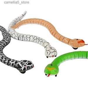 Animaux électriques / RC Télécommande Serpent Réaliste Robot Serpent Jouet Avec Récepteur Infrarouge Rc Animal Prank Jeu Pour Enfants Cadeaux Drôles Q231114