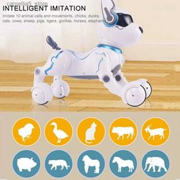 Elektrisch/RC Dieren Afstandsbediening Speelgoed Hond Slim Praten Lopen Interactief Huisdier Puppy Robot Hond RC Robot Spraakbesturing Intelligent speelgoed voor kinderen Q231113