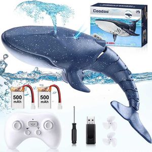 Elektrische/RC Dieren op afstand Toy Toys Remote Control Whale Shark Toys RC Boat Water Toys for Kids Leeftijd 8-12 Remote Control Boat Outdoor Toys For Kid T240513