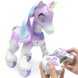 Électrique RC Animaux robot chien jouets électriques Licorne jouet Électrique télécommande enfant tactile induction illumination 231215