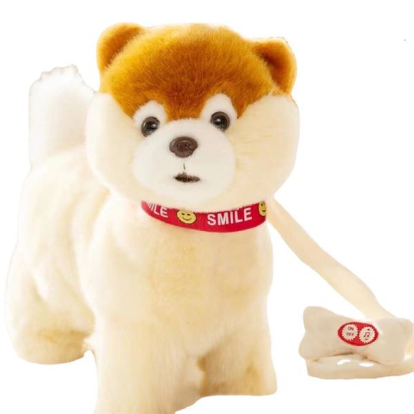 Eléctrico/RC animales Robot perro interactivo perro juguetes electrónicos cachorro de peluche mascota paseo corteza correa juguetes de peluche para niños regalos de cumpleaños 230414