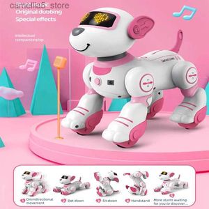 Animaux électriques/RC Robot chien télécommande magique chien de compagnie jouet Intelligent tactile télécommande cascadeur marche danse jouet cadeaux Electric Pet Dog Q231114