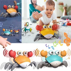 Animaux électriques/RC détectant le temps sur le ventre du crabe crling jouets pour bébé jouet de danse de marche interactif avec des sons de musique lumières enfants cadeau d'anniversaire pour bébé YQ240402