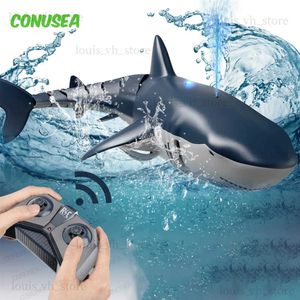 Elektrische/RC Dieren Smart Rc Haai walvis Spray Water Speelgoed Op afstand bestuurbare Boot schip Onderzeeër Robots Vis Elektrisch Speelgoed voor Kinderen Jongens baby Kinderen T240308