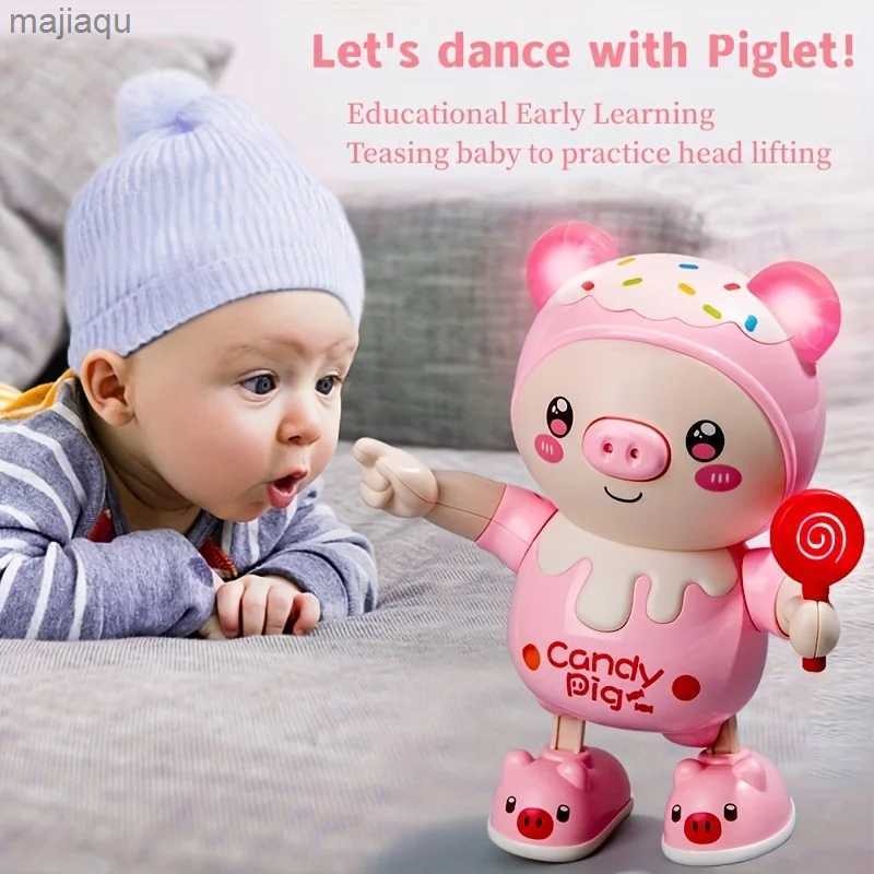Electric/RC Animals Upgraded electronic pet pig dance toy doll electric lighting music distortion swaying left and right cute pig intelligent dollL2404