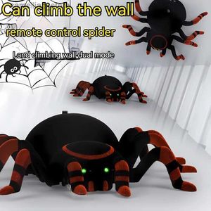 Elektrisch/RC Dieren Muurklimmen Spider Speelgoed met afstandsbediening Infrarood RC Dieren Kid Geschenkspeelgoed Simulatie Harig Elektronische Spider Verrassingsspeelgoed voor kinderen Q231114