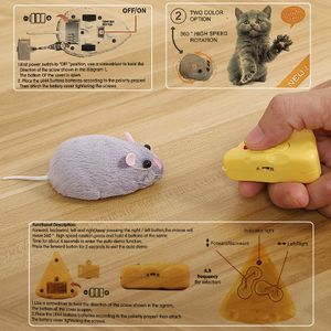 Électrique/RC Animaux Télécommande Électronique Sans Fil Rat En Peluche RC Souris Jouet Flocage Émulation Jouets Rat pour Chat Chien Blague Effrayant Trick Jouets 230808