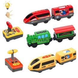 Elektrische/RC Dieren Houten RC Trein Spoorwegaccessoires Afstandsbediening Elektrische trein Magnetische railwagen Geschikt voor alle merken Treinspoorspeelgoed voor kinderen x0828