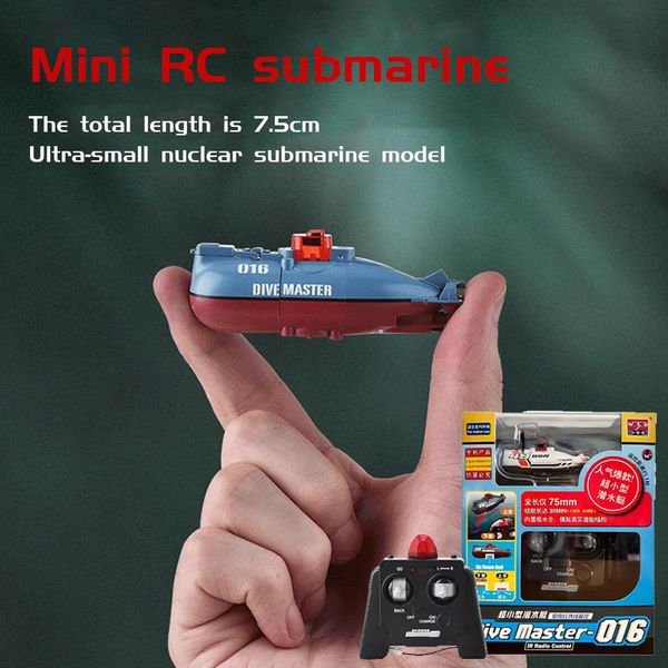 Électrique/RC Bateaux 2.9 pouces Mini Rc Bateau Sous-Marin AGM Télécommande Bateau Étanche Plongée Jouet Simulation Modèle Cadeau pour Enfants Garçons Enfant 230724